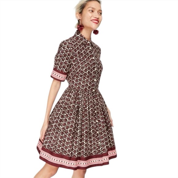 Kate Spade Floral Tile Shirt Dress - Picture 2 of 10